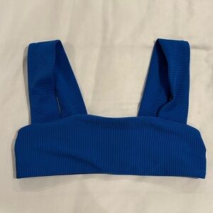 Frankies Blue Ribbed Bikini Top